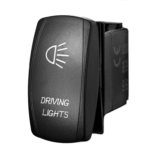 Orange Laser Etched LED Rocker Switch – 20A 12V Dual Light, ON/OFF, For Whips